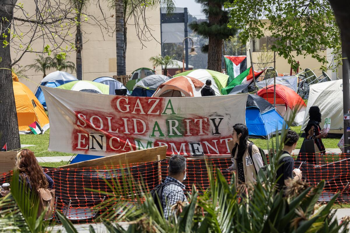 The Gaza Solidarity Encampment was created on the campus of Cal State University Los Angeles.