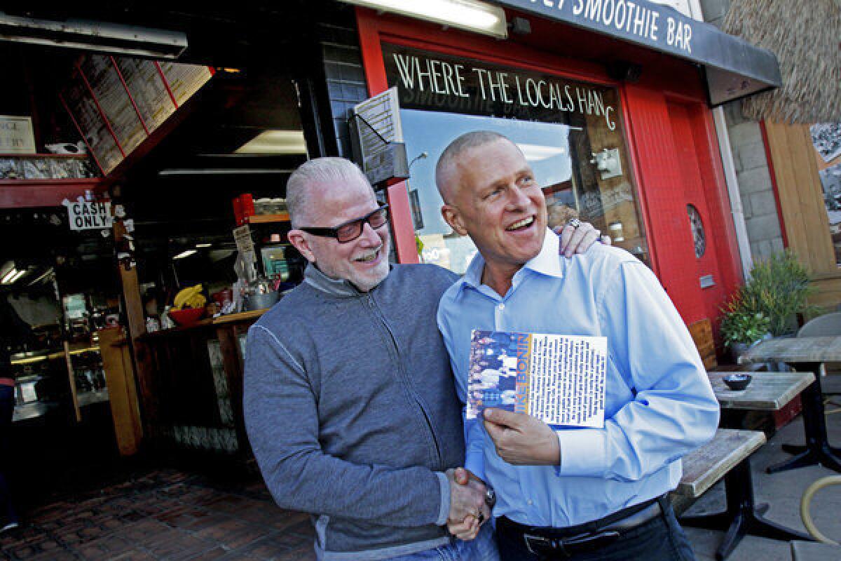 City Councilman Mike Bonin, right, was elected to represent a Westside district that includes Venice and the Pacific Palisades in March.