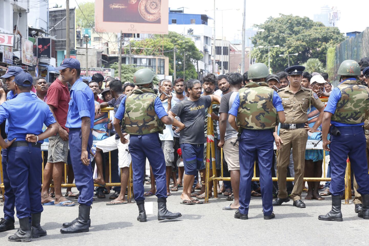 Police cordon off the area after an explosion at St. Anthony's Shrine in Colombo.
