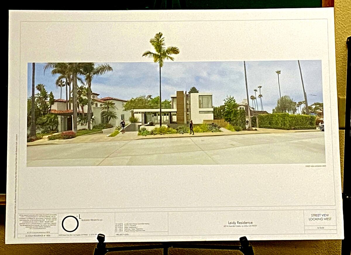 Artist’s rendering of the home proposed for 6216 Avenida Cresta