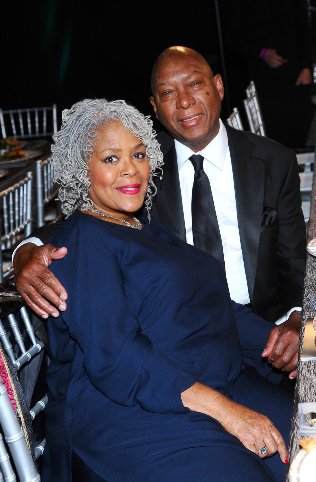 Yvette Freeman, left, with her longtime husband, jazz pianist Lanny Hartley.