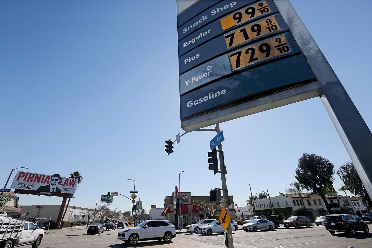 Gasoline prices reached $7.29 a gallon at this Shell station
