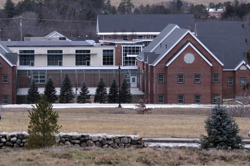 This Jan. 28, 2020, photo shows the Youth Services Center in Manchester, N.H. An attorney for a man charged with repeatedly raping a teenage boy at New Hampshire's state-run youth detention center in the 1990s said Friday, Jan. 31, the allegations are motivated by "money and greed." (AP Photo/Charles Krupa)