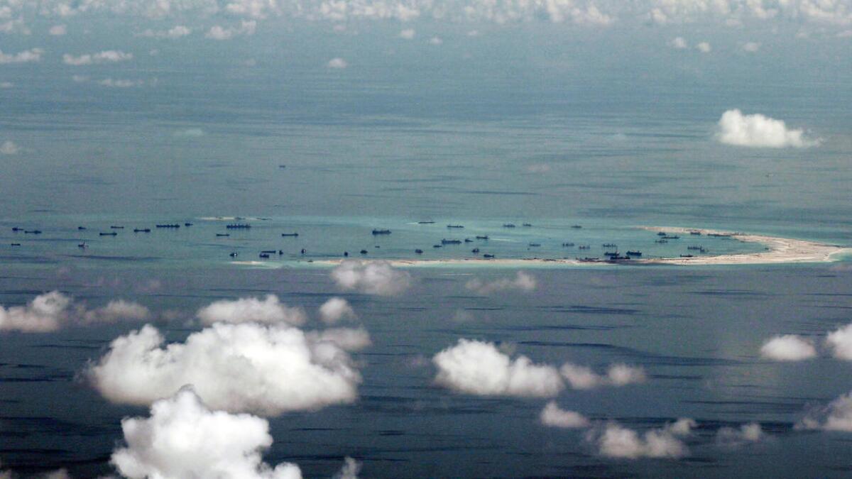 China has expanded small land formations it controls in the South China Sea, as seen here on Mischief Reef in the Spratly Islands