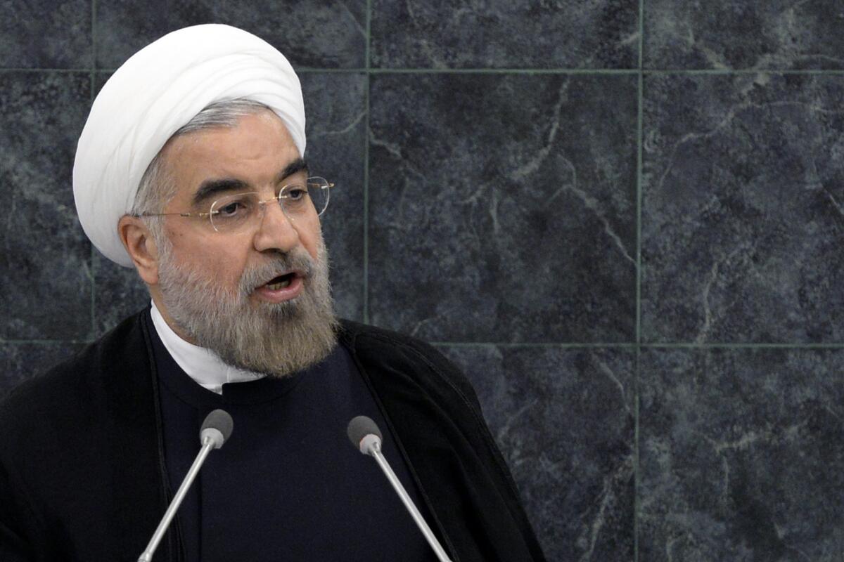 Iran's new president, Hassan Rouhani, wants a deal to lift the international sanctions that are crippling his country's economy, something he promised to try to achieve during his campaign for president last spring. Above: Rouhani is seen addressing the 68th United Nations General Assembly on Sept. 24.