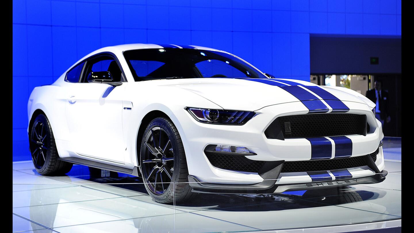 The Shelby GT350 Mustang at the 2014 Los Angeles Auto Show.