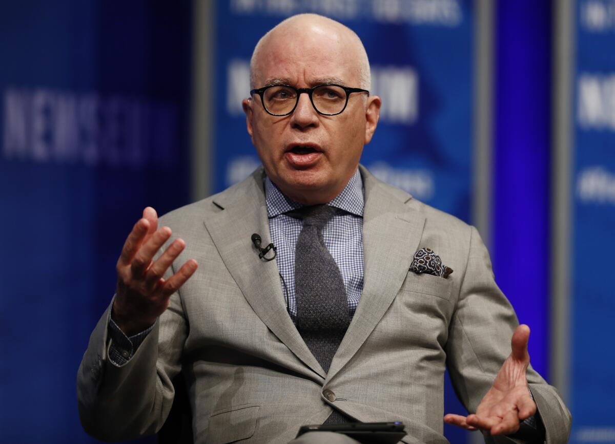 Author Michael Wolff, seen here at the Newseum in Washington, D.C., on April 12, 2017, defends his new book's claim that the office of special counsel Robert S. Mueller III discussed indicting President Trump.