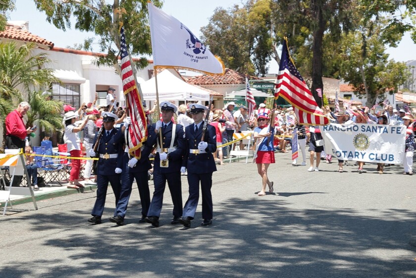 Last year’s RSF 4th of July Parade led by the San Diego Coast Guard color guard and the RSF Rotary Club.