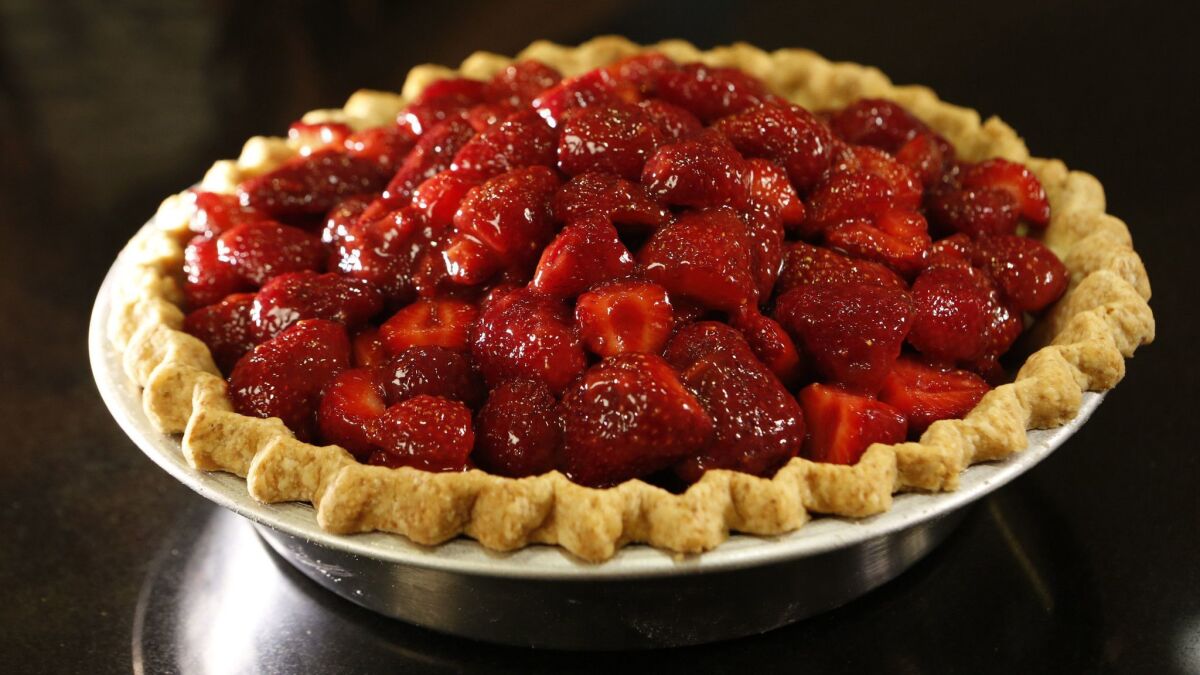 Strawberry pie made by pastry chef Roxana Jullapat shot in the Los Angeles Times test kitchen.