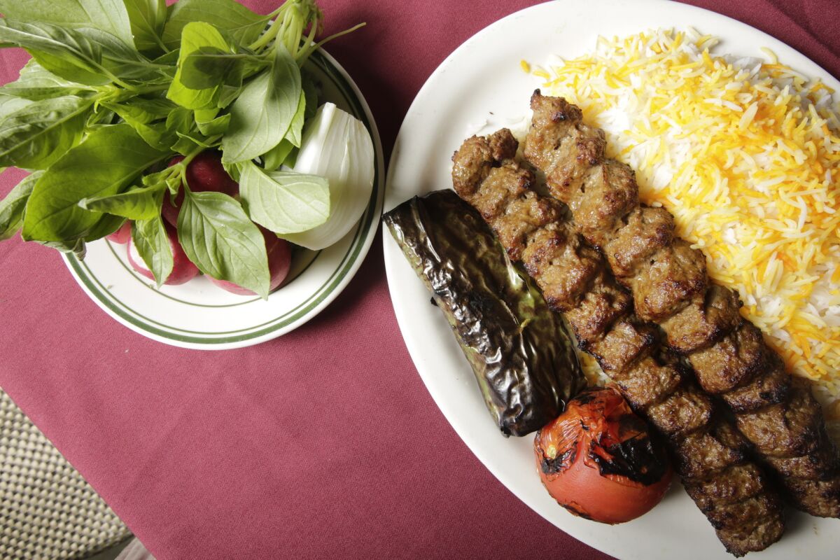 Raffi's Place is celebrating its 25-year anniversary this year. The lule koobideh kebab plate is their most known dish with ground beef kebab with rice.