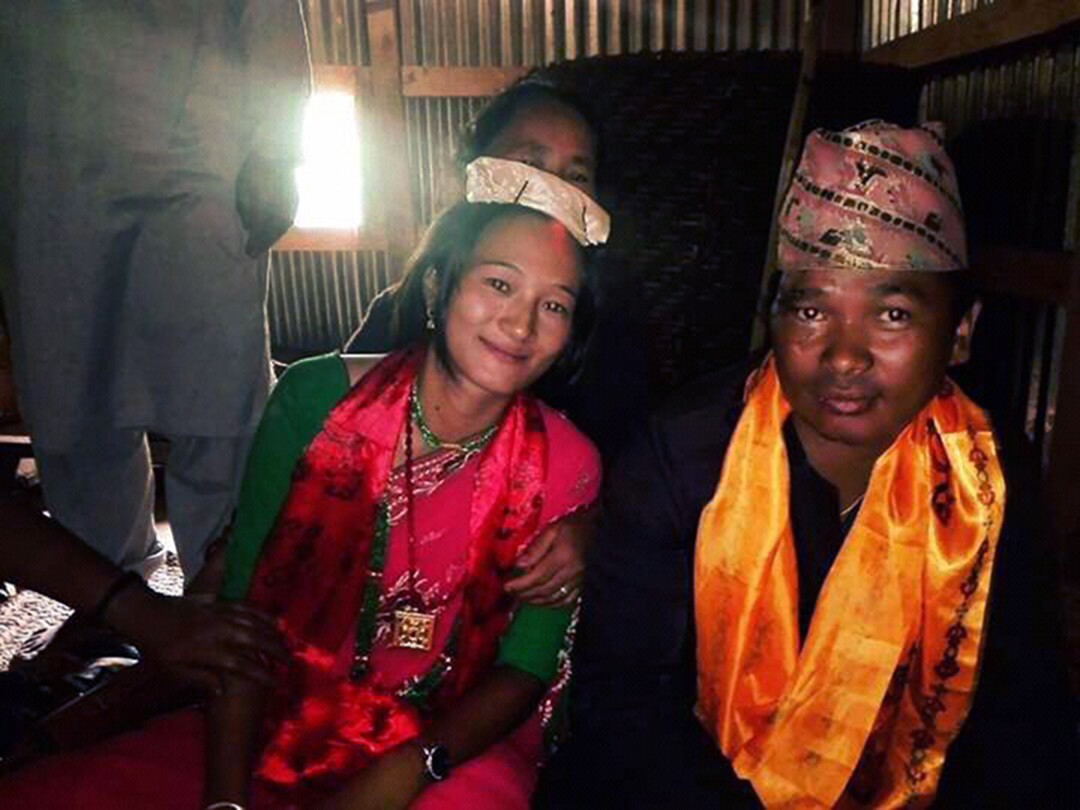 Santoshi and Subash Tamang at their "rewedding" ceremony in May 2017. 