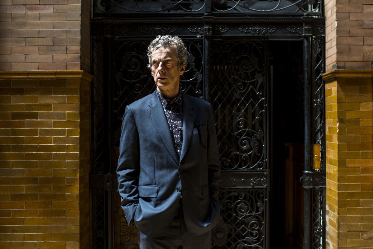 Peter Capaldi, "Doctor Who's" titular character, is shown outside the Los Angeles Bradbury Building where Ridley Scott's "Blade Runner" was shot.