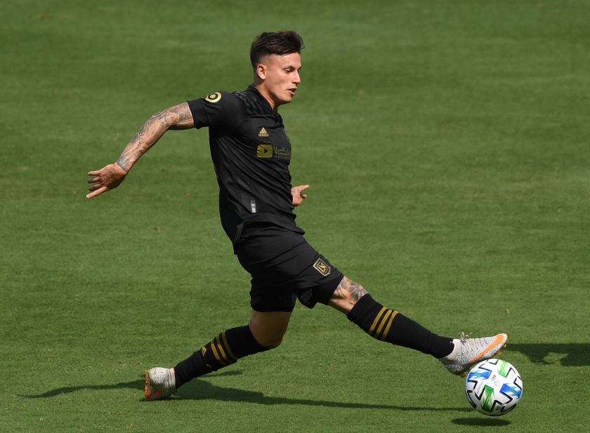 LAFC's Brian Rodriguez is pictured during a game in 2020.