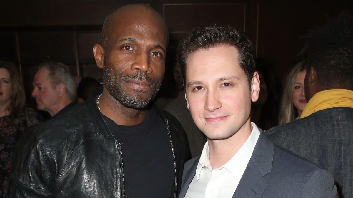 Matt McGorry, left, with "How to Get Away With Murder" co-star Billy Brown at the Esquire party.