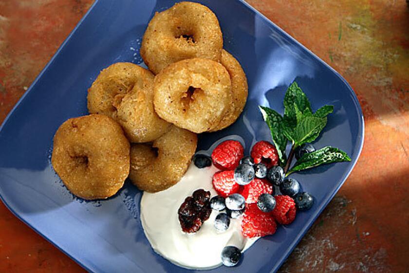 ELEGANT: Donuts get a sophisticated twist, served with rose hip syrup.