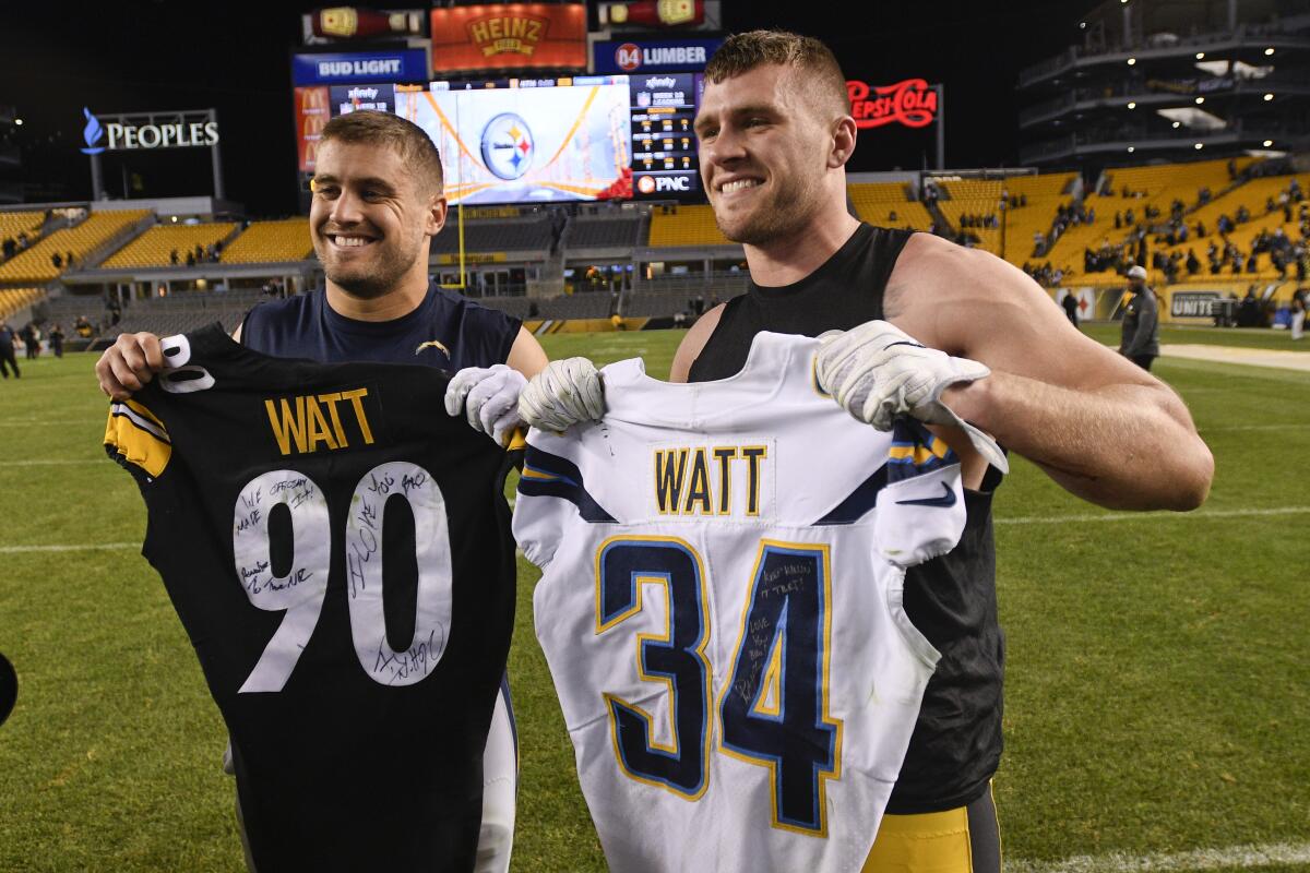 J.J. Watt receives autographed jersey from 7-year-old - Los Angeles Times