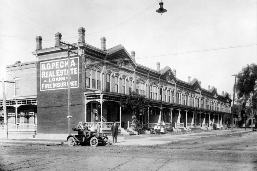 A Avenue in National City, between Ninth and 10th streets, circa 1920. Today it's Brick Row.