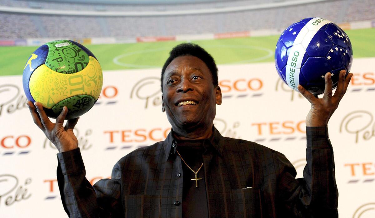 Pele at a promotional event in Warsaw earlier this year.