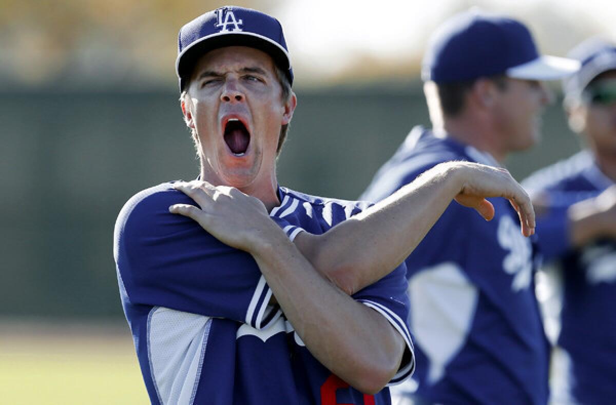 Be prepared for a slow return for Dodgers pitcher Zack Greinke, who has shown little improvement with his tender right calf this weekend.