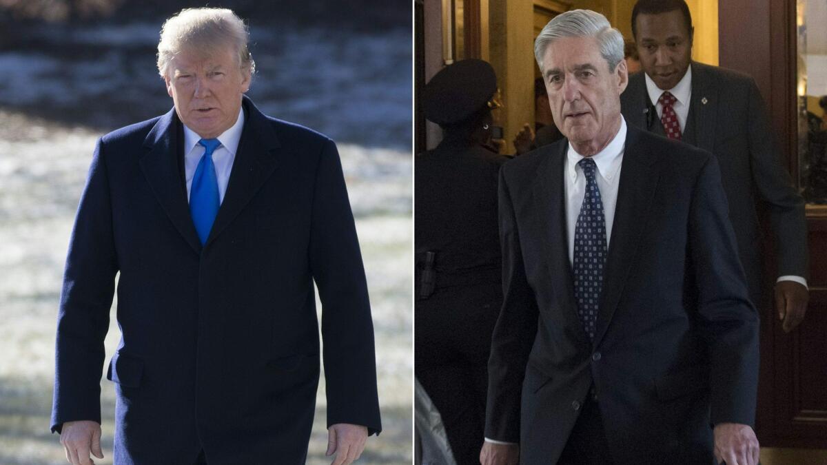President Trump, left, and special counsel Robert S. Mueller III.