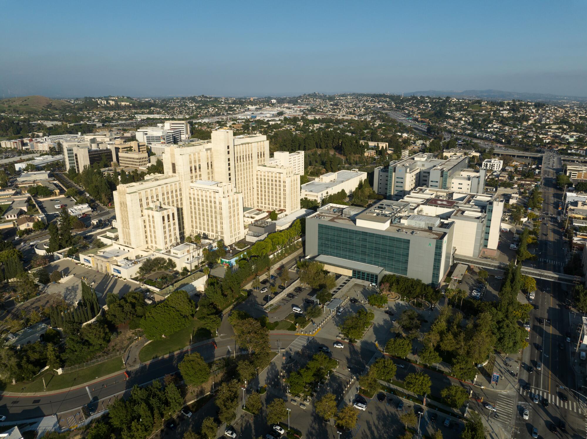 aerial photo of Los Angeles General Medical Center