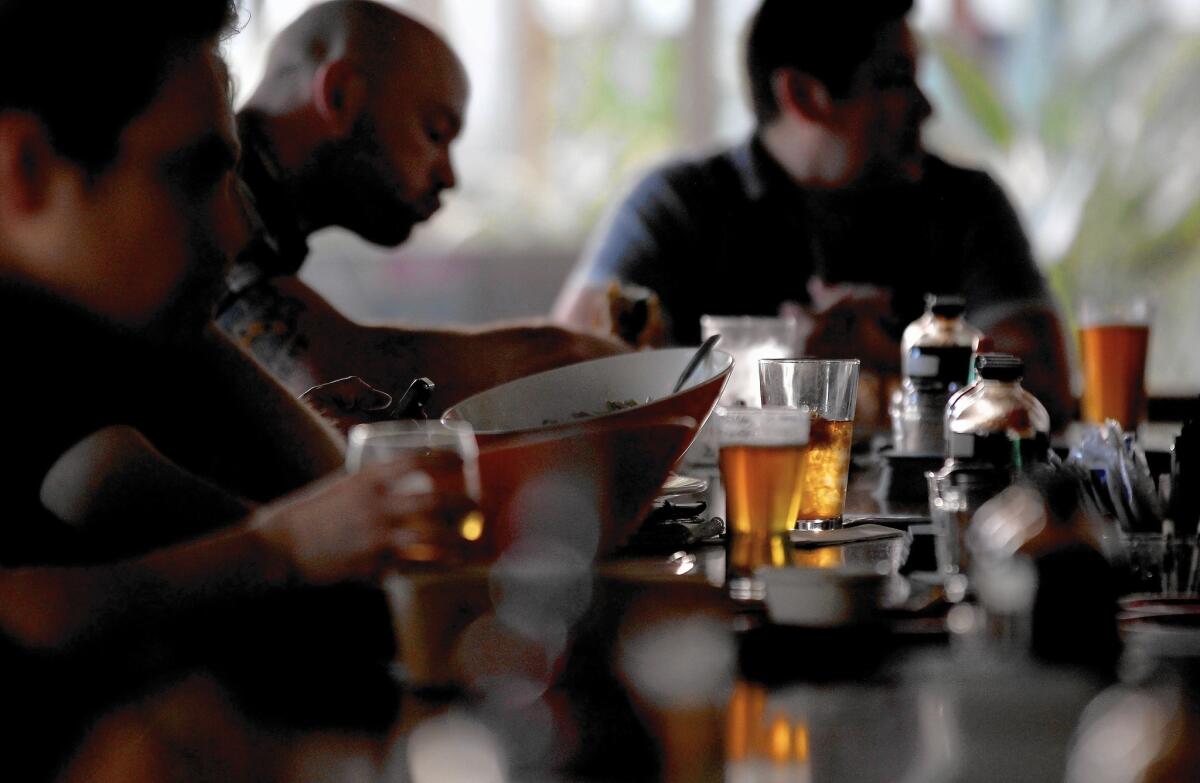 Patrons at Beachwood BBQ and Brewing in Long Beach get drinks served in different glass shapes, the better to showcase each beer's unique qualities.