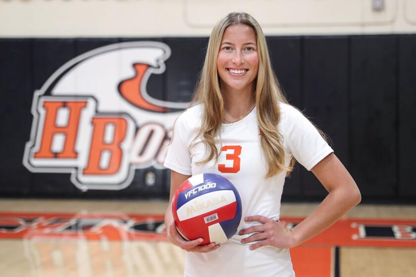 Huntington Beach setter Dani Sparks is the Daily Pilot Girls' Volleyball Dream Team Player of the Year for 2023. Sparks, who played four years on varsity, has signed with Cal Poly. She led the Oilers to the Surf League title.