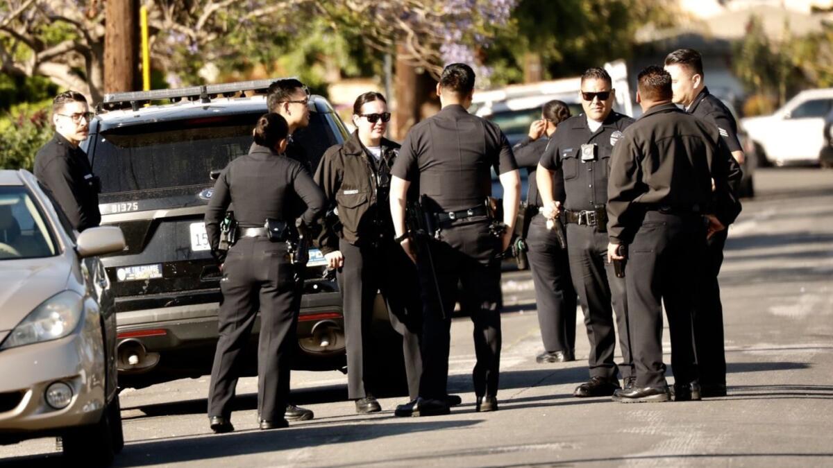 An investigation is underway in the Del Rey area of Los Angeles, where officers took a barricaded homicide suspect into custody after he led police on a pursuit from downtown Los Angeles Tuesday morning.