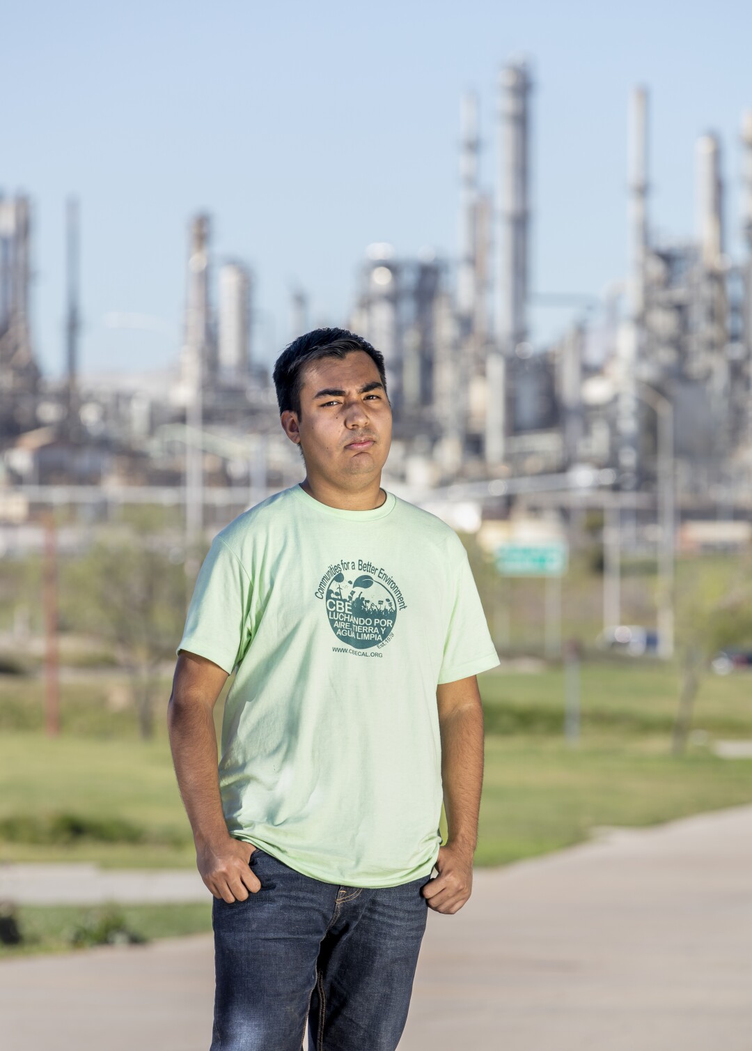 Luis Martinez poses for a portrait at the Wilmington Waterfront Park in Wilmington, Calif.