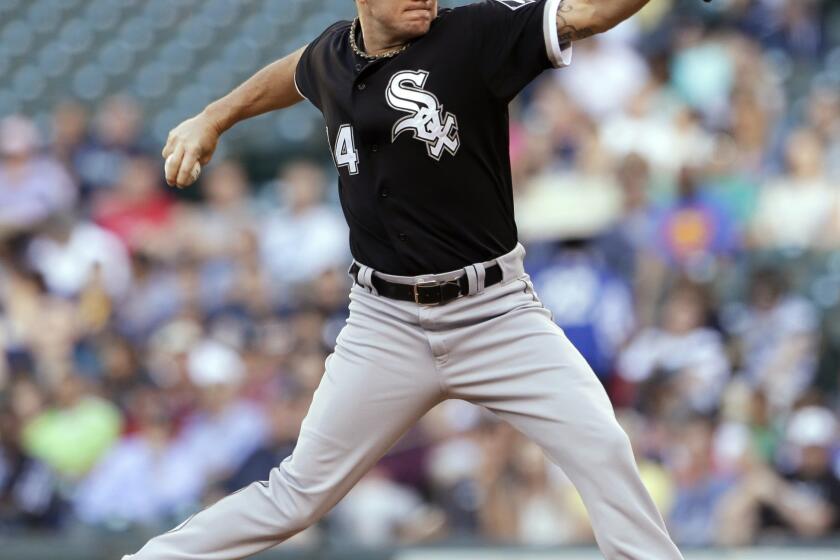 The Chicago White Sox traded pitcher Jake Peavy to the Boston Red Sox on Tuesday.