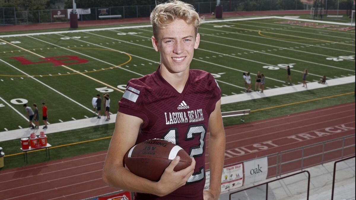 Andrew Johnson holds the Laguna Beach High single-season records for passing yards (2,472) and passing touchdowns (33), and the single-game record for passing touchdowns (six).