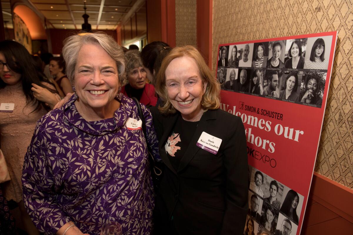 Carolyn Reidy with author Doris Kearns Goodwin at BookExpo America in 2018.