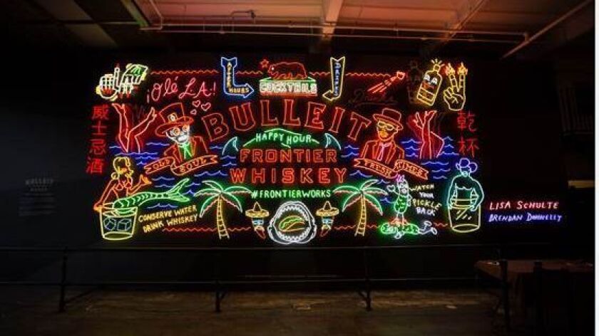 Museum Of Neon Art Teams Up With Whiskey Maker To Restore Vintage Neon Sign Los Angeles Times