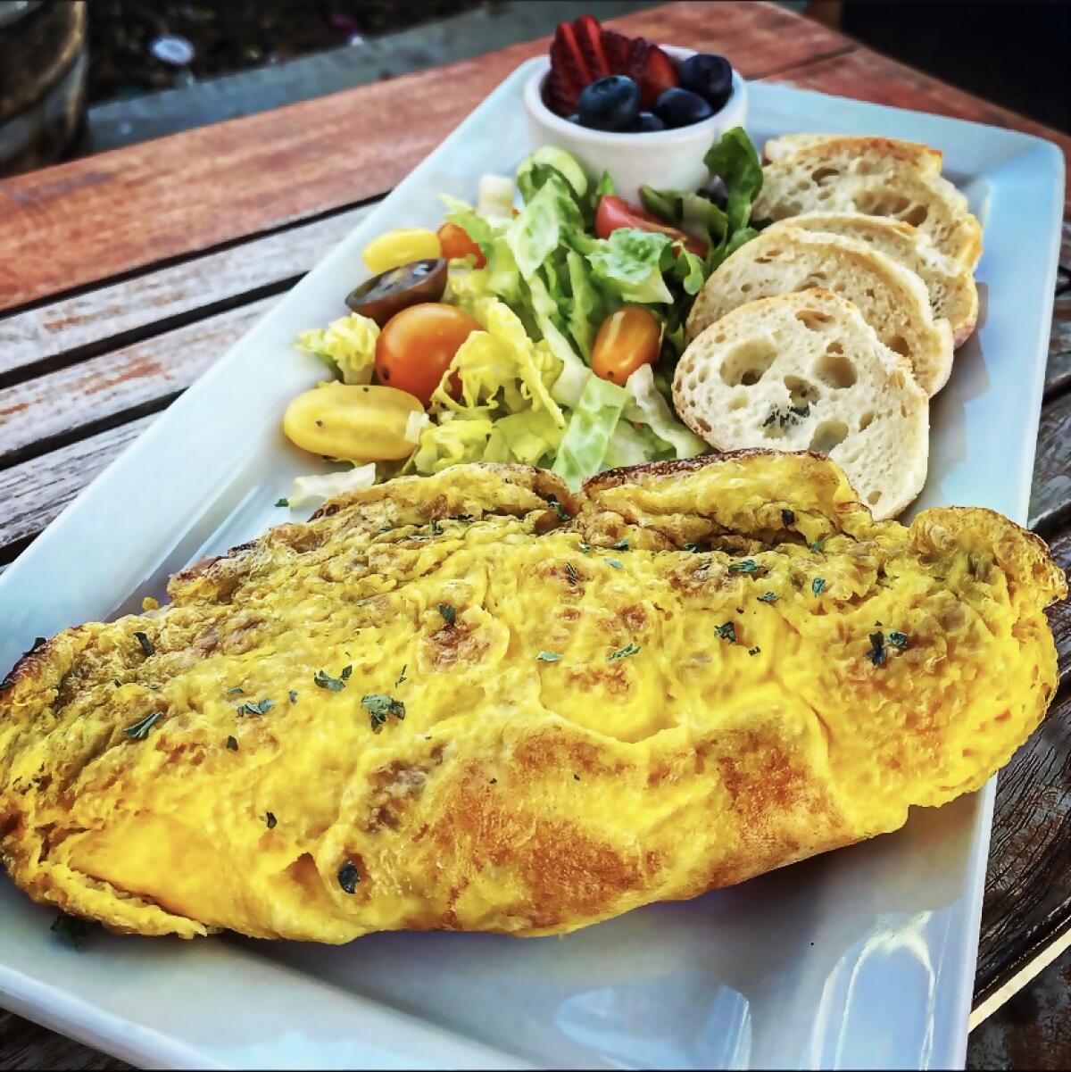 An omelet like those of the Brittany region of France at Delice Breton in San Juan Capistrano. 