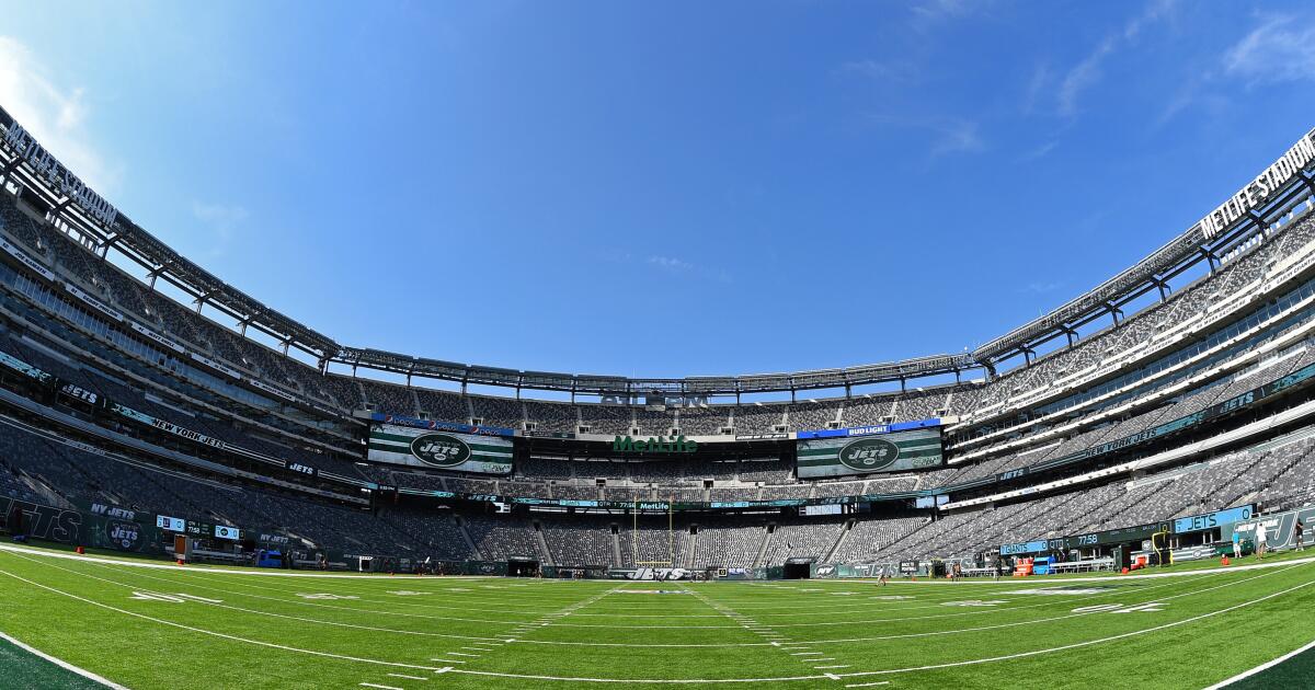 A view of the New Meadowlands Stadium before an NFL preseason