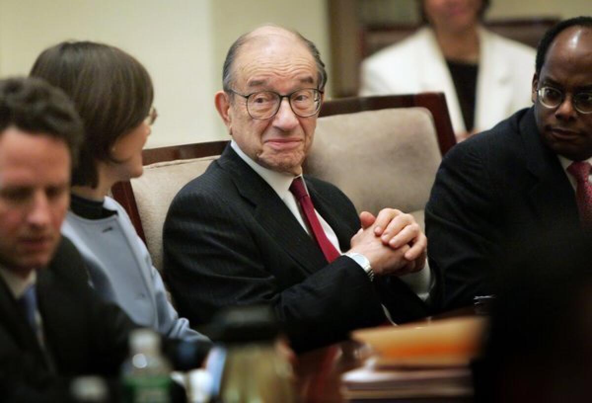 Alan Greenspan has something in common with a controversial French novelist.