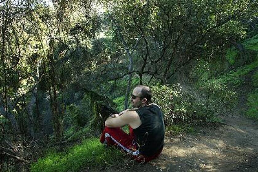Mike Diamond hikes the Rainforest Trail, off Fryman Canyon's basic loop.