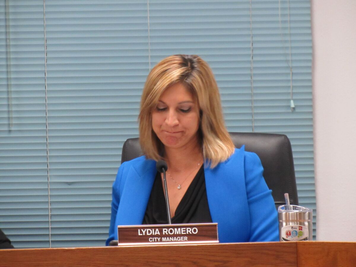 The Lemon Grove City Council has not finished City Manager Lydia Romero's required 2018 performance evaluation. Mayor Racquel Vasquez said the city will continue her 2019 evaluation this summer.