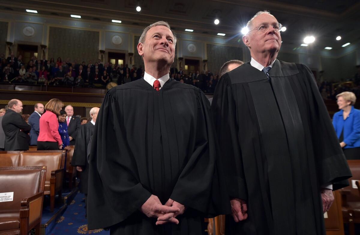 Chief Justice John G. Roberts and Supreme Court Justice Anthony M. Kennedy before President Obama's State of the Union speech.