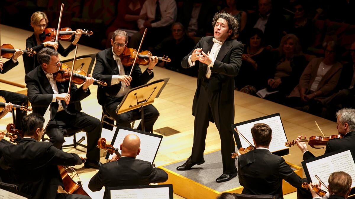 Gustavo Dudamel conducts Mozart's Requiem with the Los Angeles Philharmonic on Thursday at Walt Disney Concert Hall.