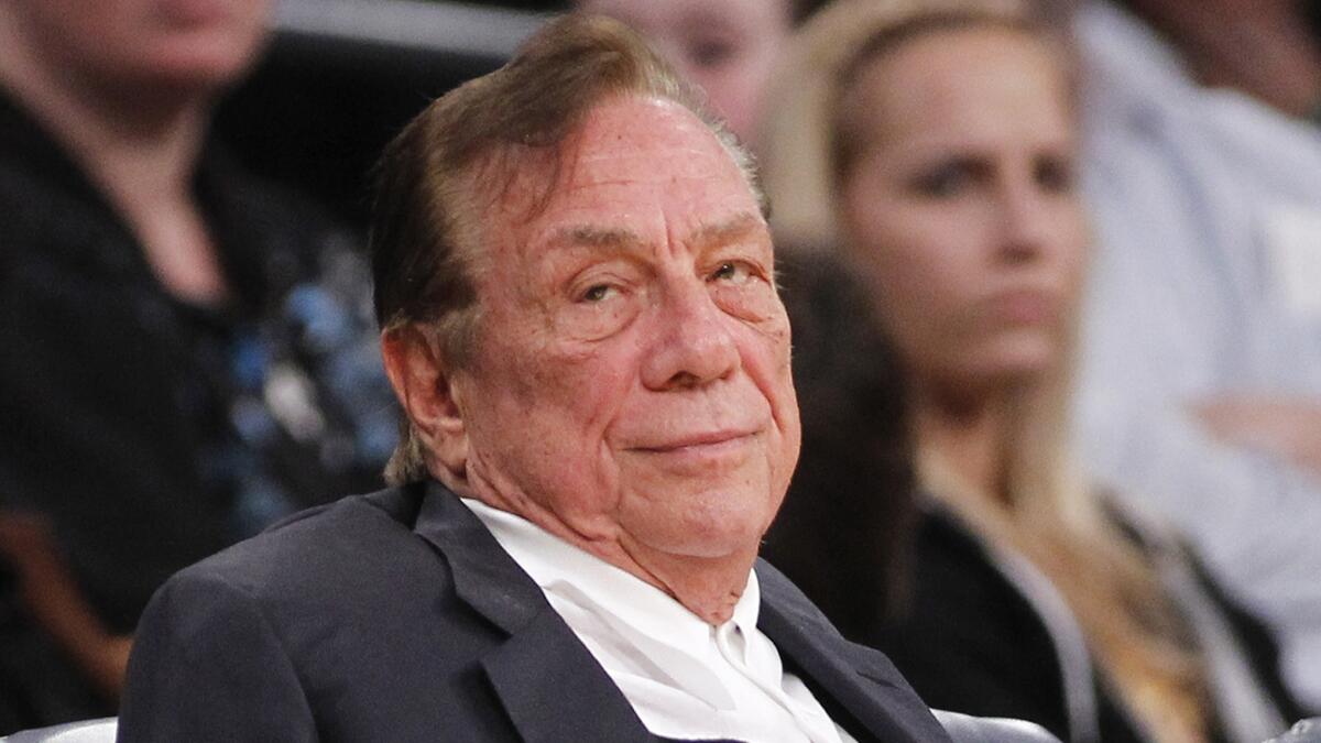 Donald Sterling attends a Clippers game at Staples Center on Dec. 19, 2011.