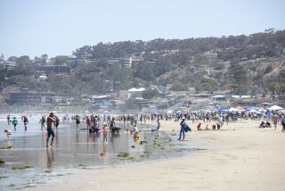 San Diego, California - July 04: People enjoy Fourth of July at La Jolla Shores Beach in San Diego, California. (Ana Ramirez / The San Diego Union-Tribune)