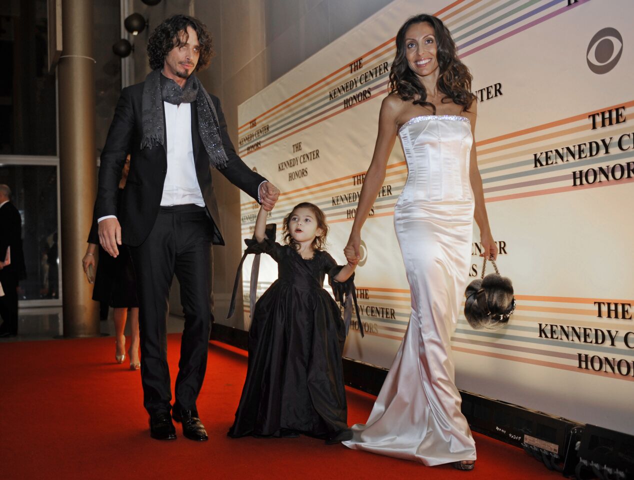Chris Cornell arrives with his daughter Toni and wife, Vicky Karayiannis, for the Kennedy Center Honors in Washington, D.C., on Dec. 7, 2008.