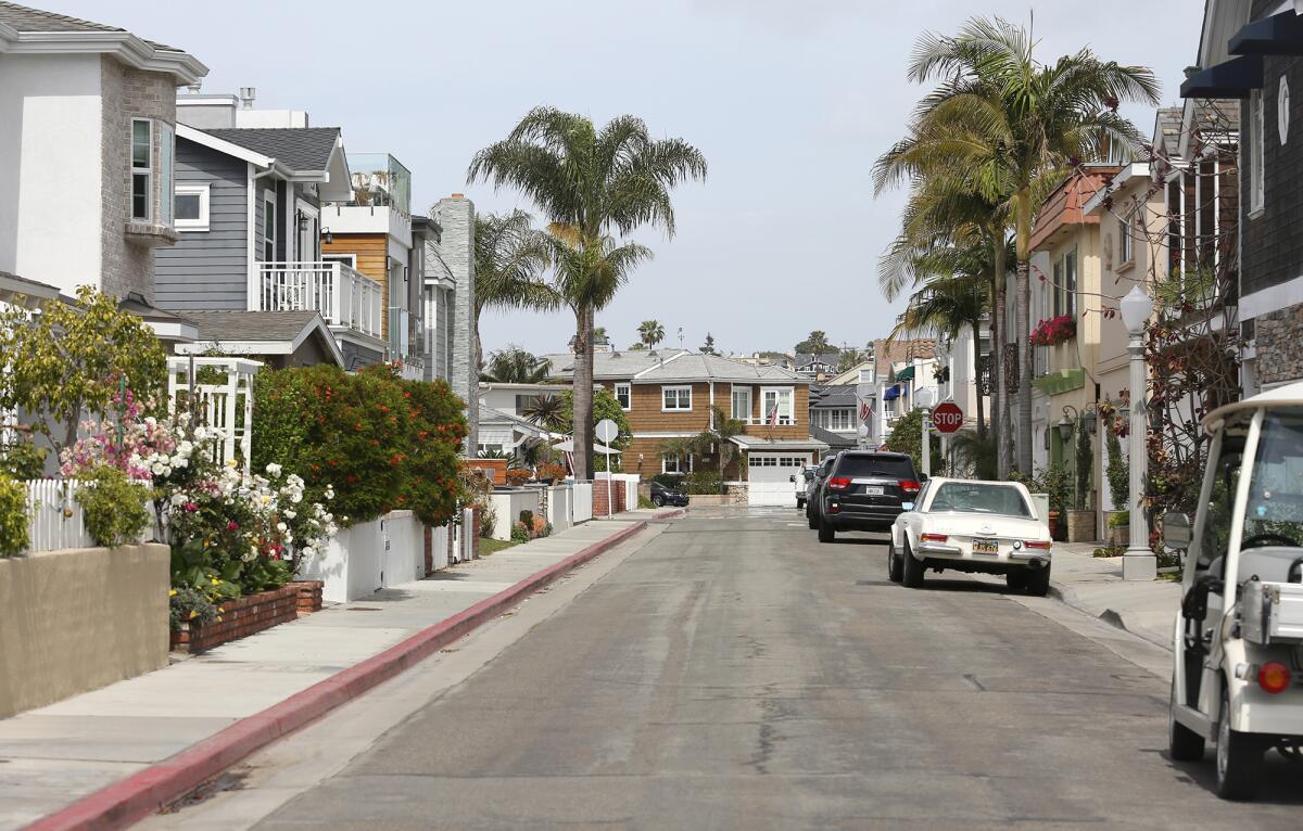A view looking down 38th street on Newport Island. 