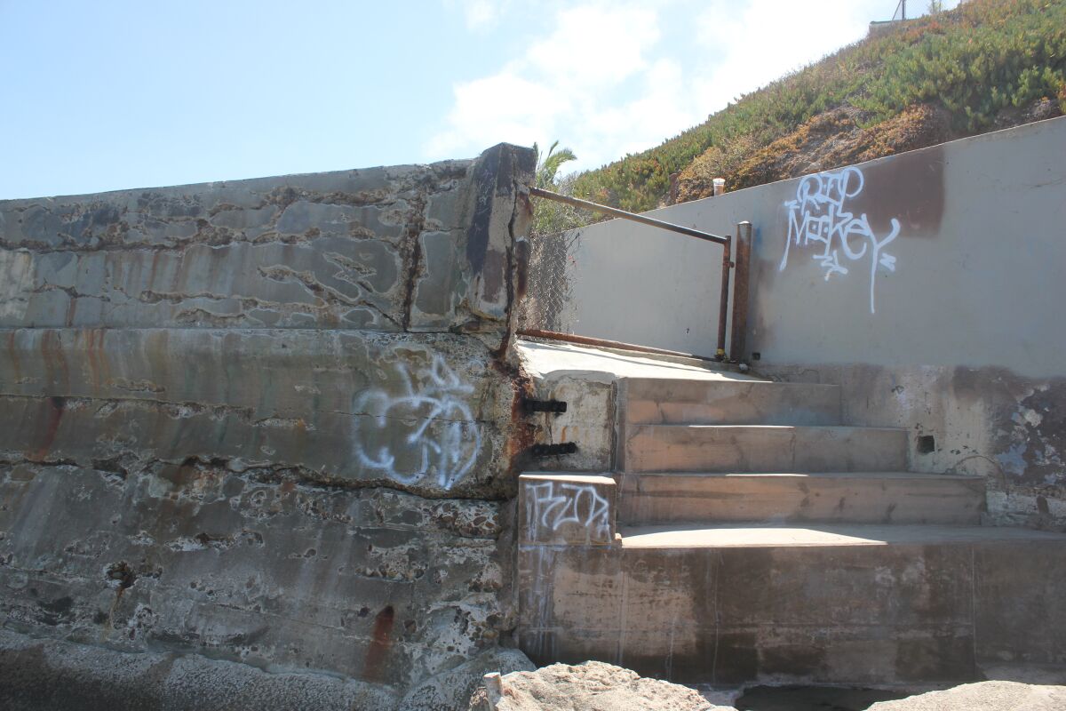 The city of San Diego this year installed a new concrete staircase at the Plunge.