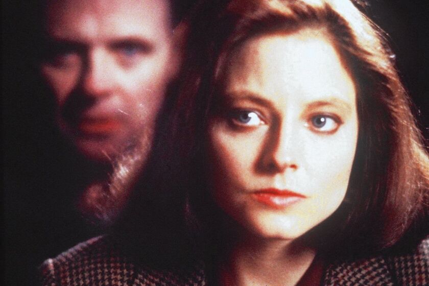 Anthony Hopkins, left, and Jodie Foster in "The Silence of the Lambs."