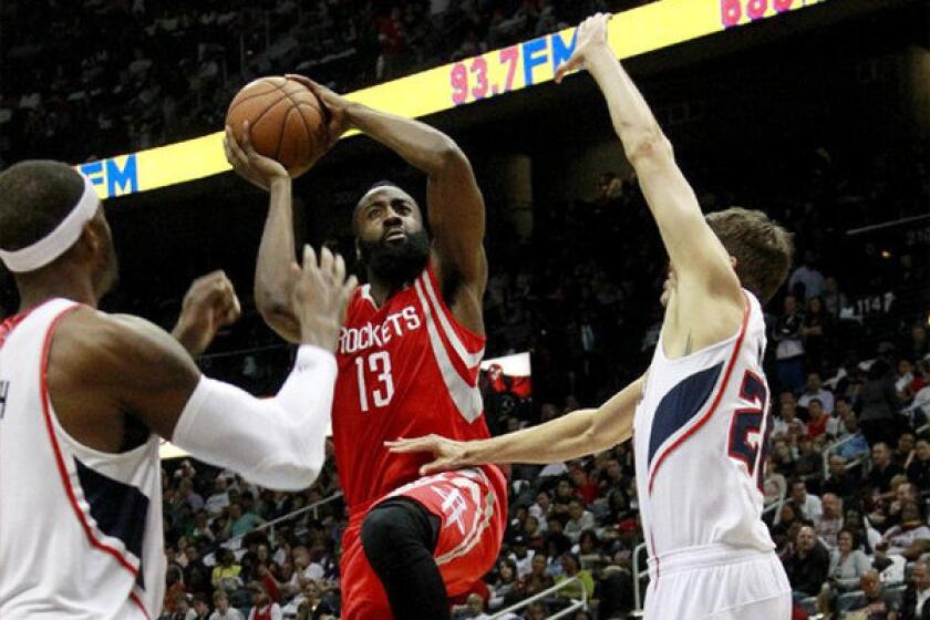 James Harden is averaging 26.7 points a game, only second to league leader Kobe Bryant's 26.9 points.
