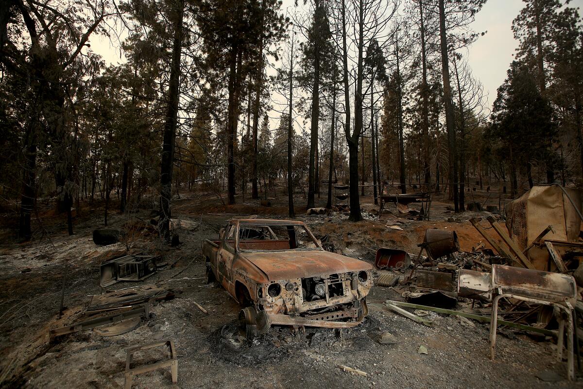 Charred debris is all that remains of home destroyed by the Oak fire.