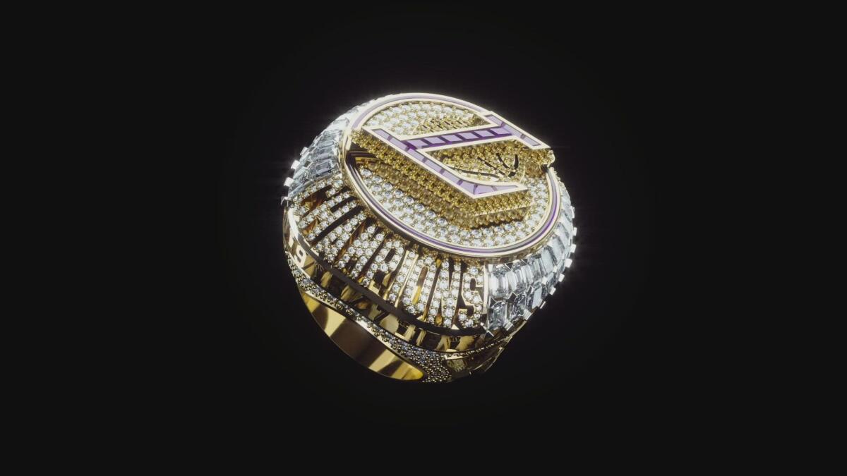 An L.A. Lakers 2020 NBA championship ring