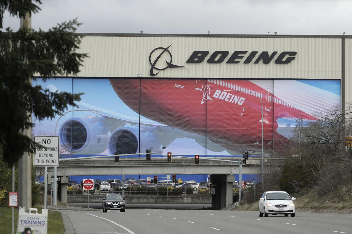 Boeing's manufacturing facility in Everett, Wash.